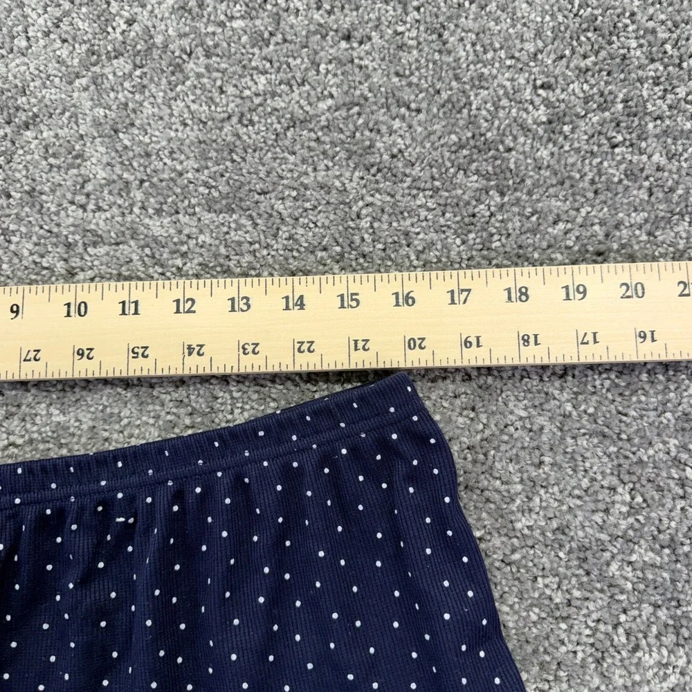 Primark Pajama Shorts Womens L Navy Polka Dot Ribbed